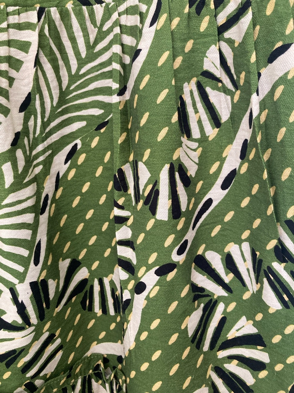 THML Olive Green Leaf-Print Midi Dress - Picture 3 of 6